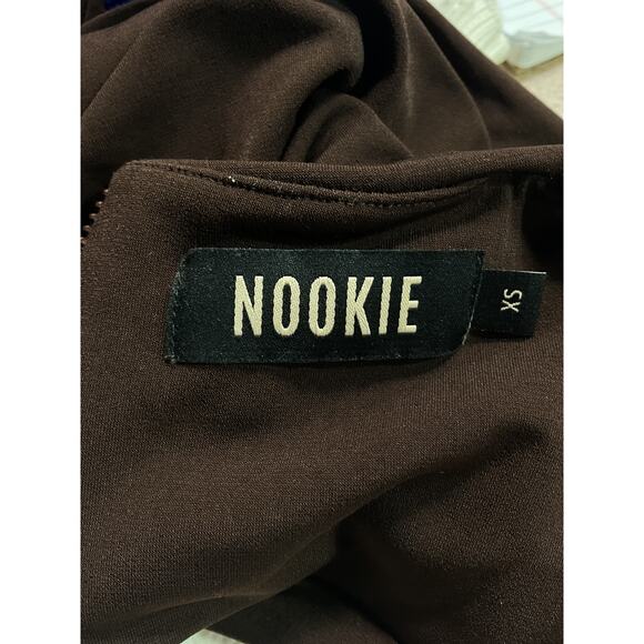 Nookie 'Aria' Brown Crepe Crop Top Size XS - Picture 4 of 5